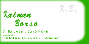 kalman borso business card